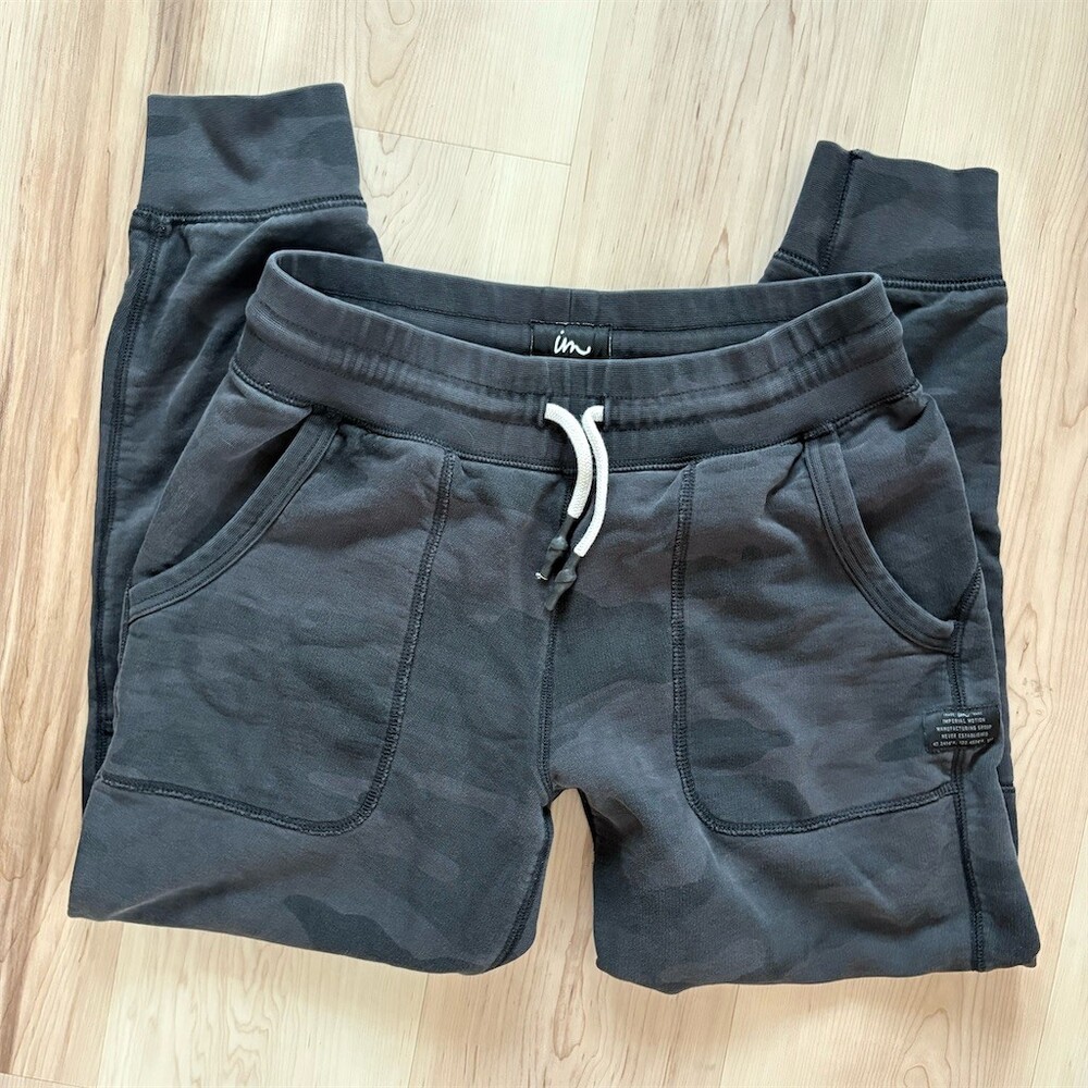Imperial Motion Jogger Sweatpants Mens M Black Gray Camo Drawstring